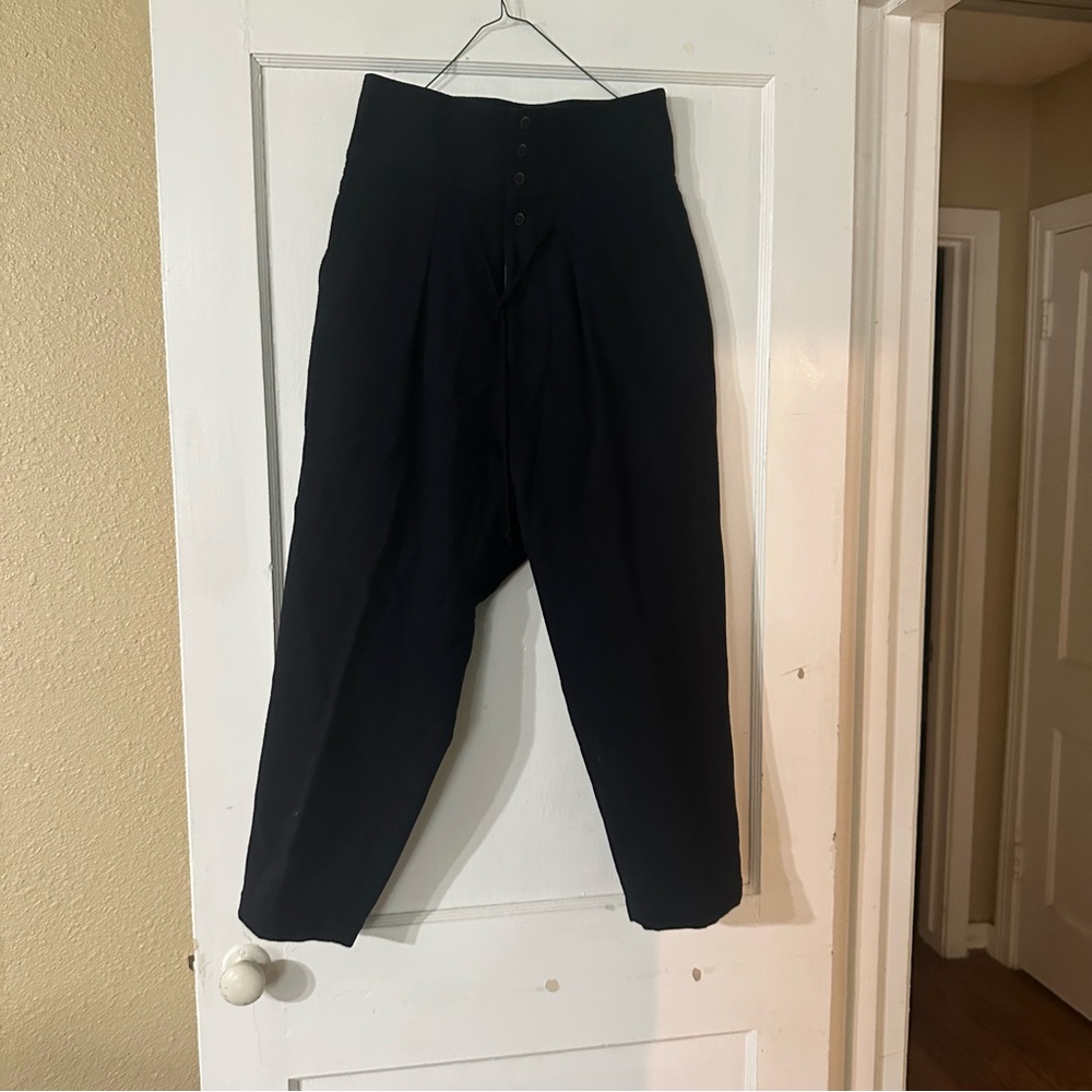Yohji Yamamoto Black wool high waist pants size 1